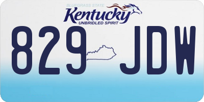 KY license plate 829JDW