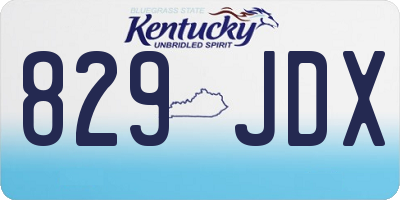KY license plate 829JDX