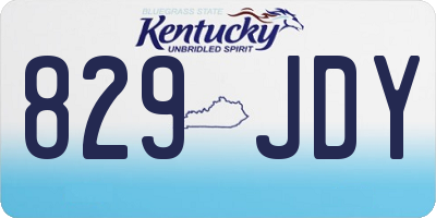 KY license plate 829JDY