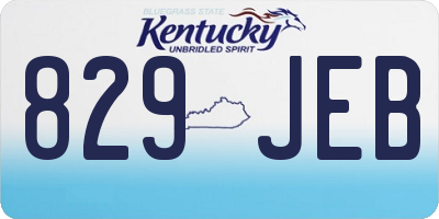 KY license plate 829JEB