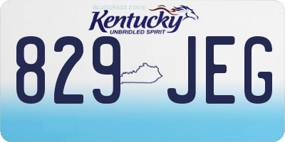KY license plate 829JEG