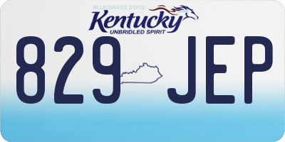 KY license plate 829JEP