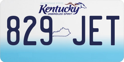 KY license plate 829JET