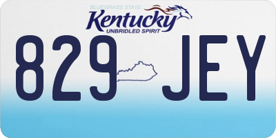 KY license plate 829JEY