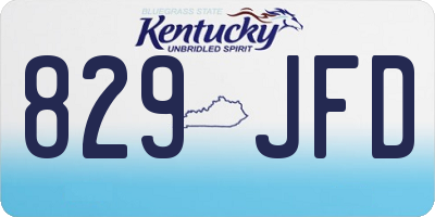 KY license plate 829JFD