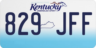 KY license plate 829JFF
