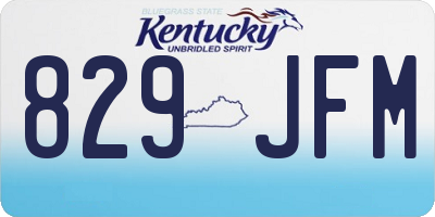 KY license plate 829JFM