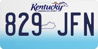 KY license plate 829JFN