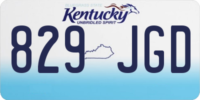 KY license plate 829JGD