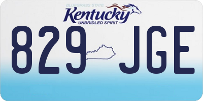 KY license plate 829JGE