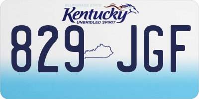KY license plate 829JGF