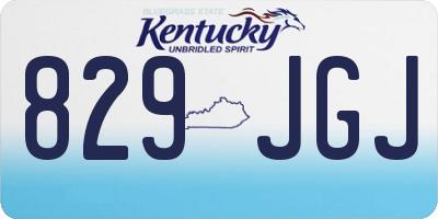 KY license plate 829JGJ