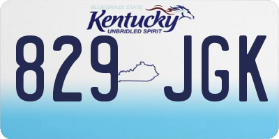 KY license plate 829JGK