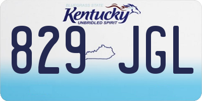 KY license plate 829JGL