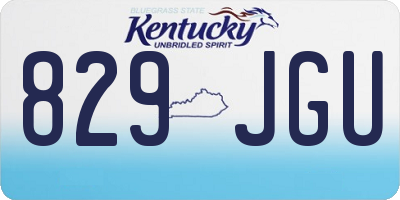 KY license plate 829JGU