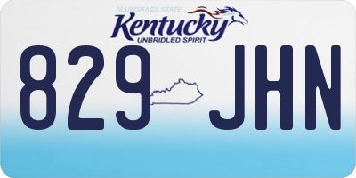 KY license plate 829JHN