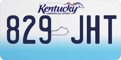 KY license plate 829JHT