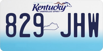 KY license plate 829JHW