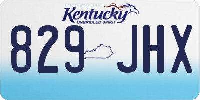 KY license plate 829JHX