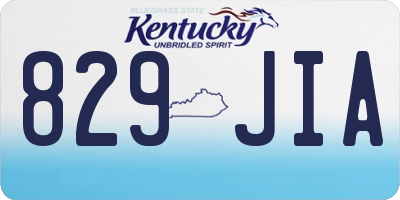 KY license plate 829JIA