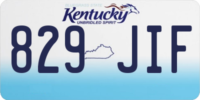 KY license plate 829JIF