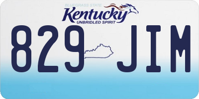 KY license plate 829JIM