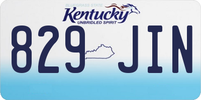 KY license plate 829JIN