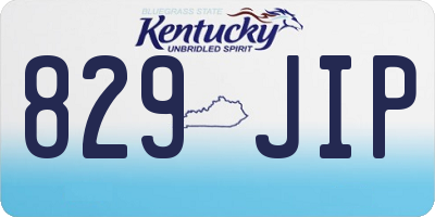KY license plate 829JIP