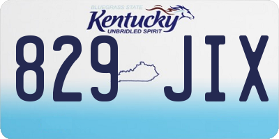 KY license plate 829JIX
