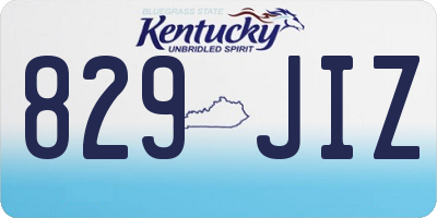 KY license plate 829JIZ