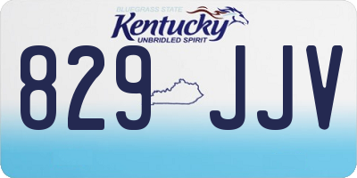 KY license plate 829JJV