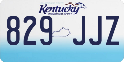 KY license plate 829JJZ
