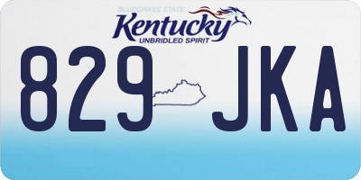 KY license plate 829JKA