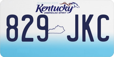 KY license plate 829JKC