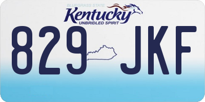 KY license plate 829JKF