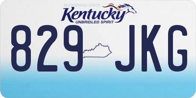 KY license plate 829JKG