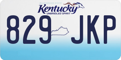 KY license plate 829JKP