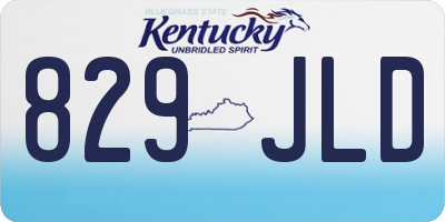 KY license plate 829JLD