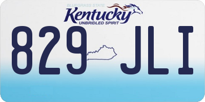 KY license plate 829JLI