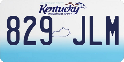 KY license plate 829JLM