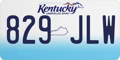 KY license plate 829JLW