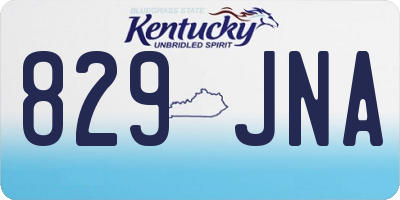 KY license plate 829JNA