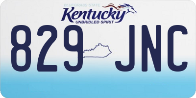 KY license plate 829JNC