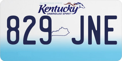 KY license plate 829JNE