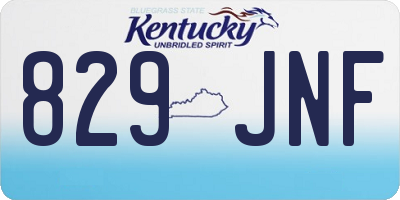 KY license plate 829JNF