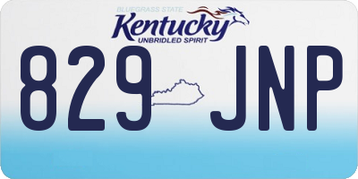 KY license plate 829JNP