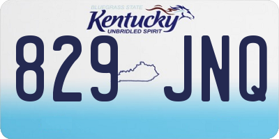 KY license plate 829JNQ