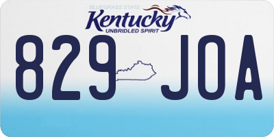 KY license plate 829JOA