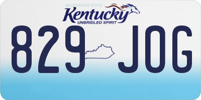 KY license plate 829JOG