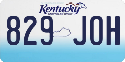 KY license plate 829JOH